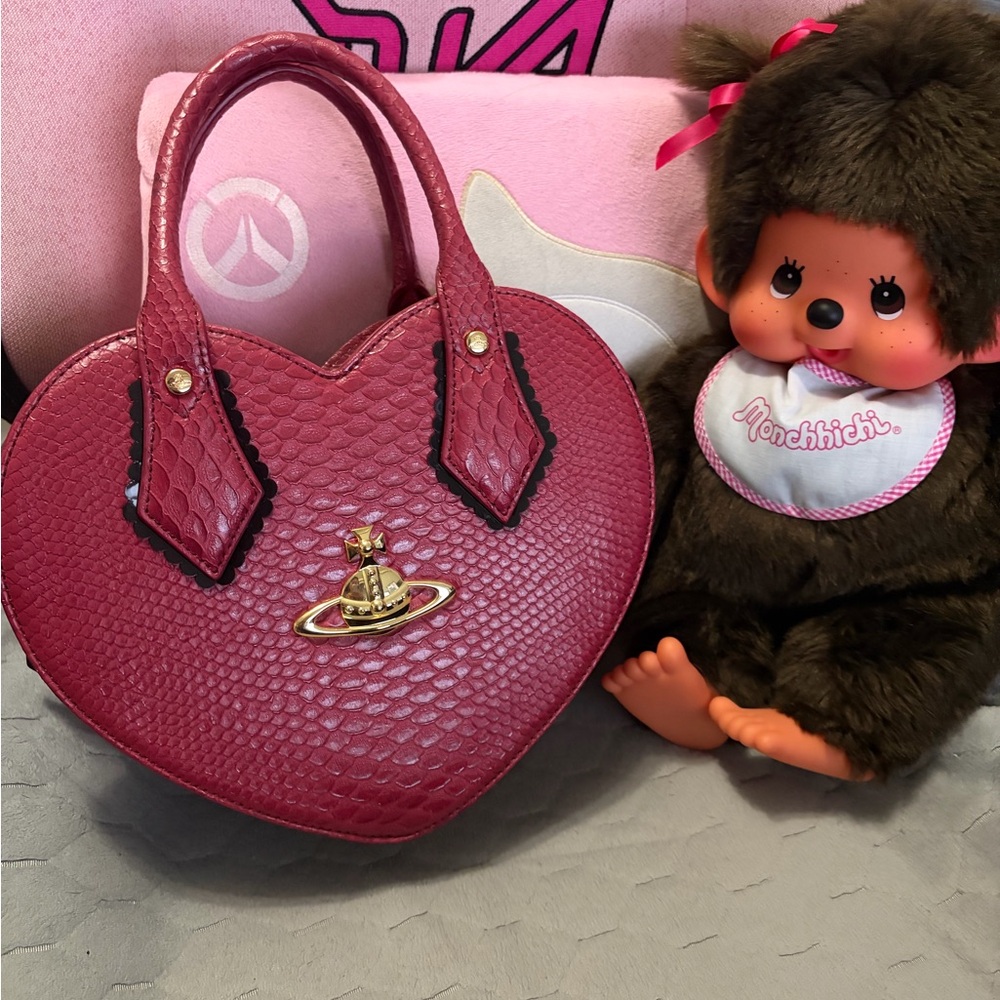 Vivienne Westwood Anglomania Dark Pink/Burgundy Heart Shape Purse